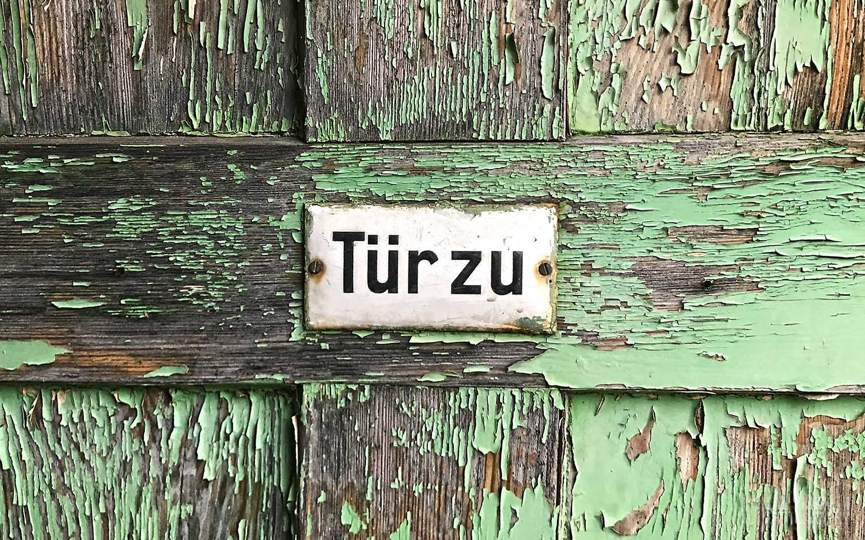 Foto Holztür Schild Artwork