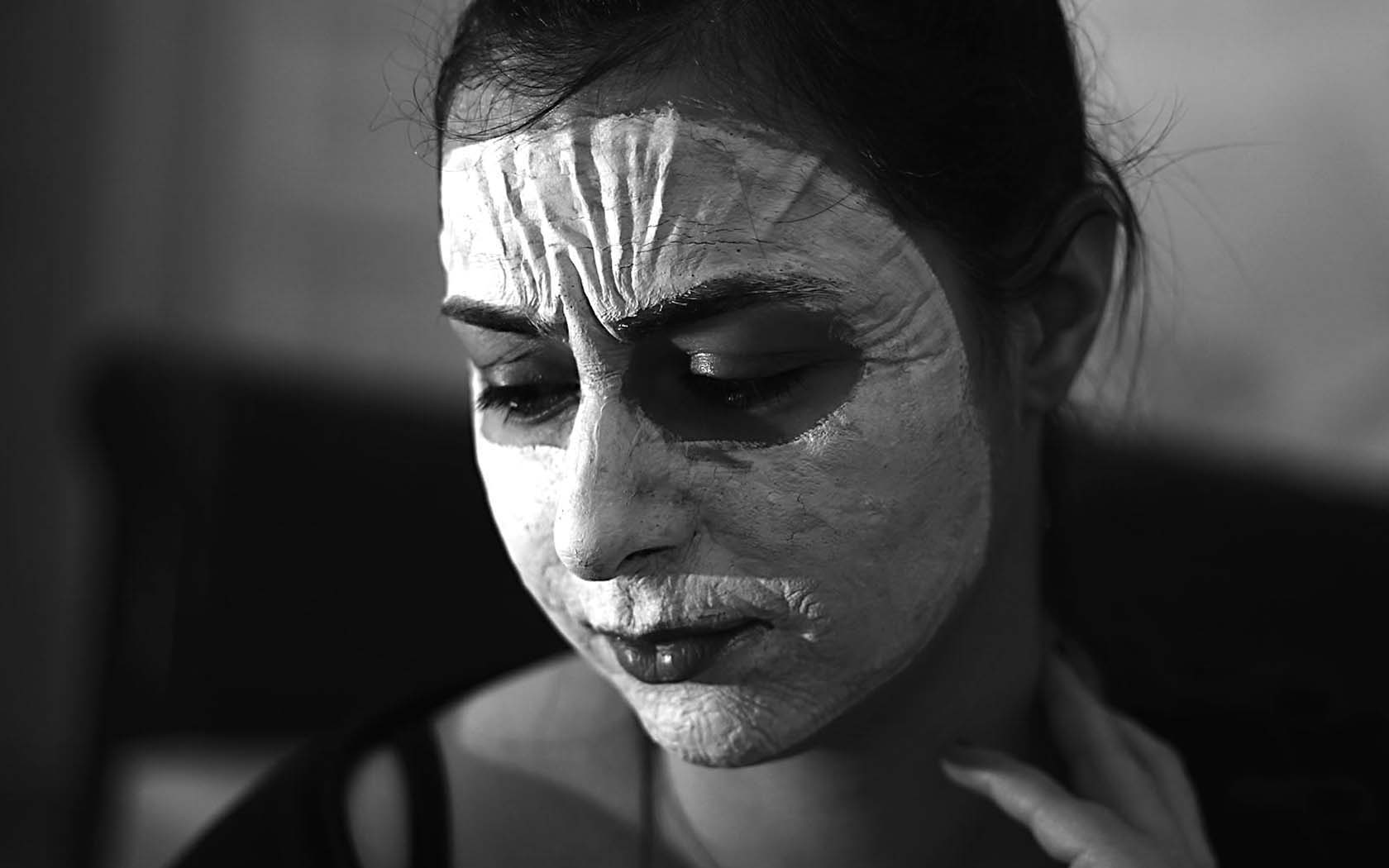 Foto Frau Gesicht Schönheitsmaske