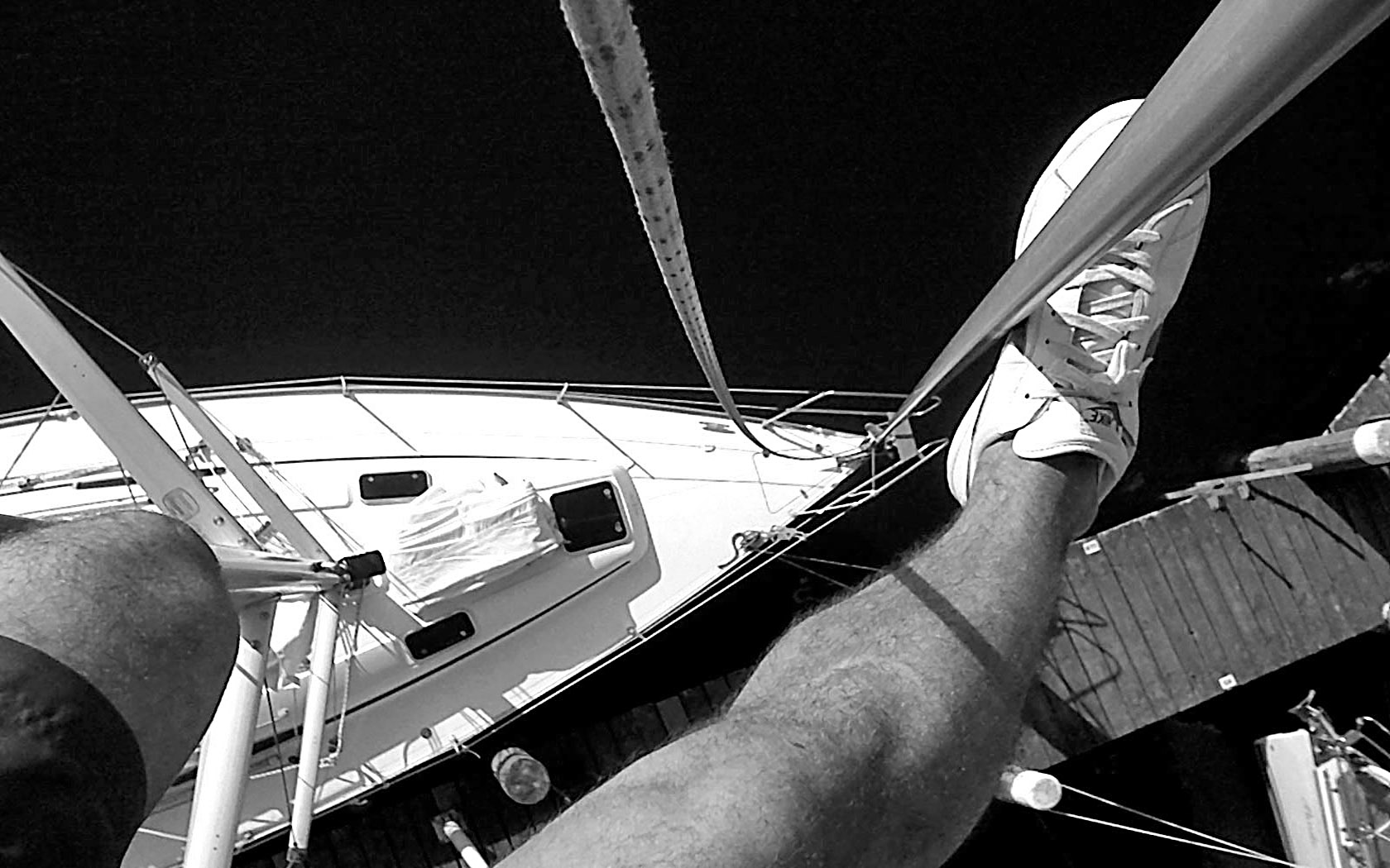 Foto Segelyacht Maststuhl Vogelperspektive